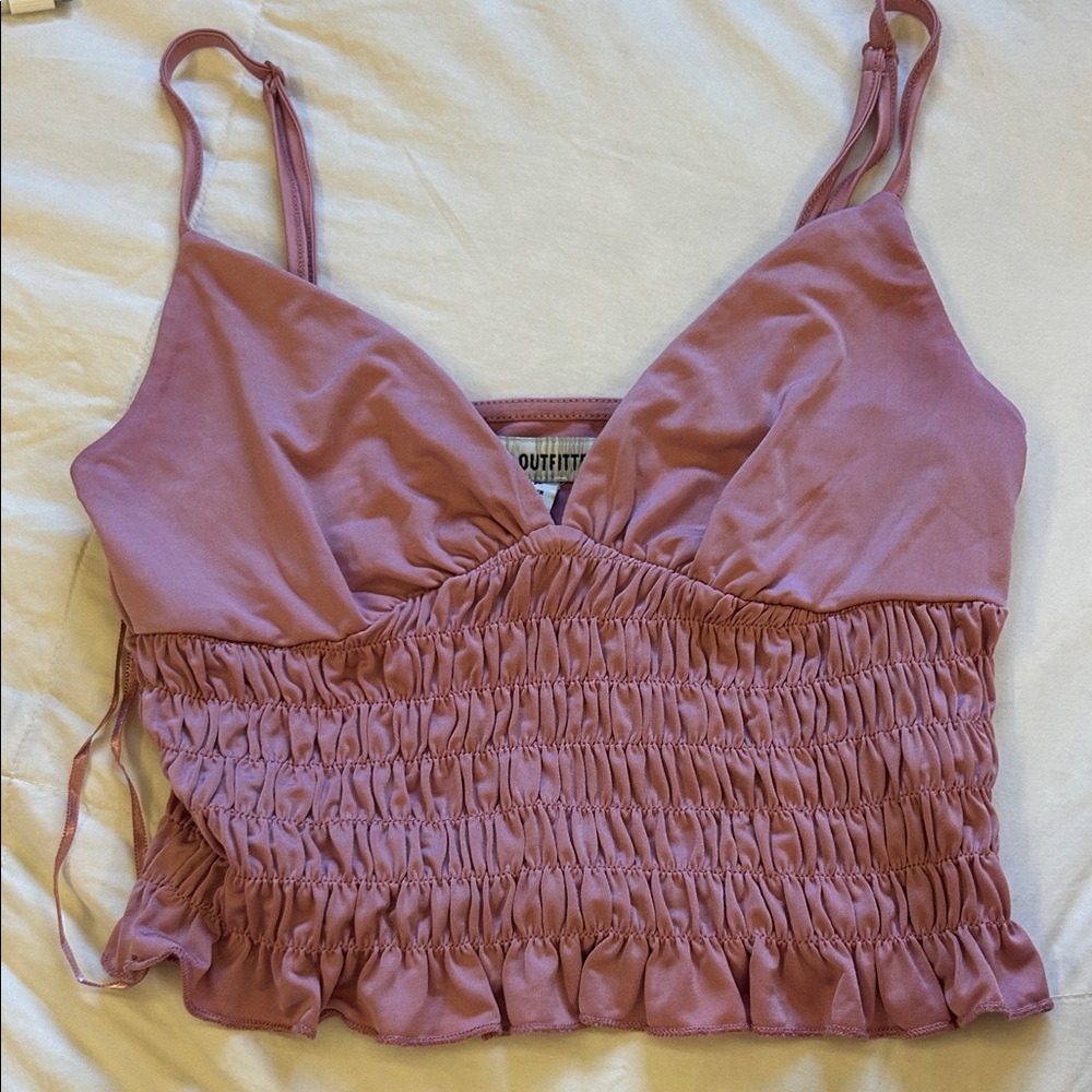 Urban Outfitters Dusty Rose Smocked Camisole
